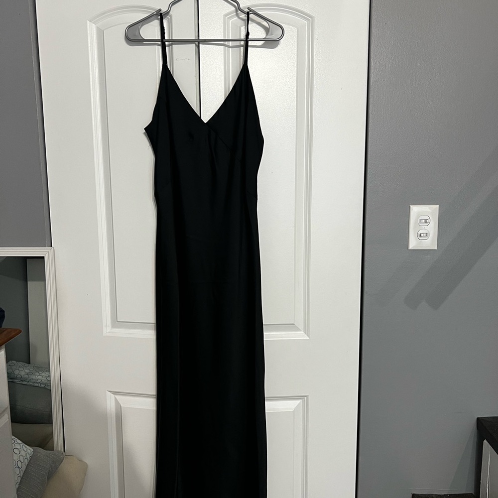 Satin Black Midi Dress